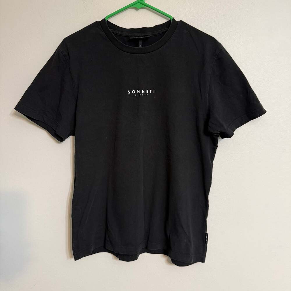 Sonneti London Mens Black Casual Short Sleeve Crew Neck T Shirt